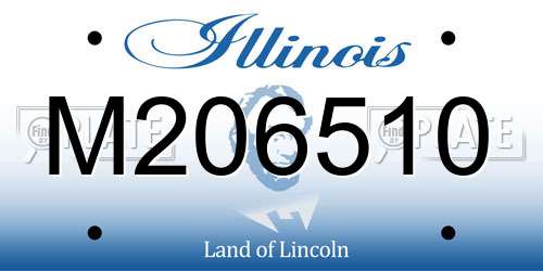 M206510 Illinois License Plate