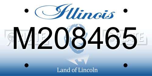 M208465 Illinois License Plate