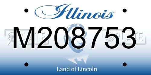 M208753 Illinois License Plate