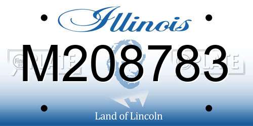 M208783 Illinois License Plate