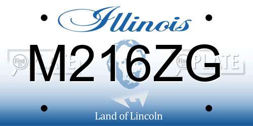 M216ZG Illinois License Plate