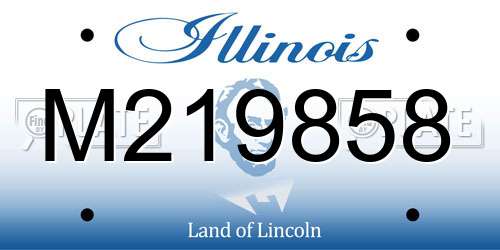 M219858 Illinois License Plate