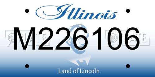 M226106 Illinois License Plate