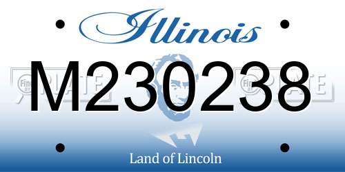 M230238 Illinois License Plate