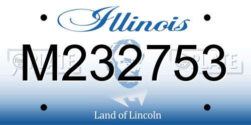 M232753 Illinois License Plate