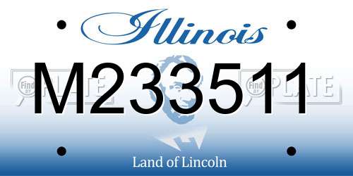 M233511 Illinois License Plate