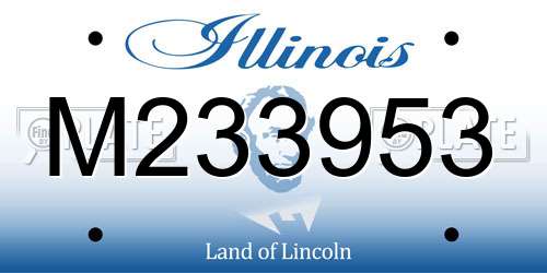 M233953 Illinois License Plate