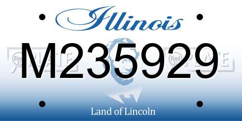 M235929 Illinois License Plate