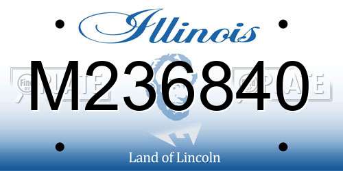M236840 Illinois License Plate