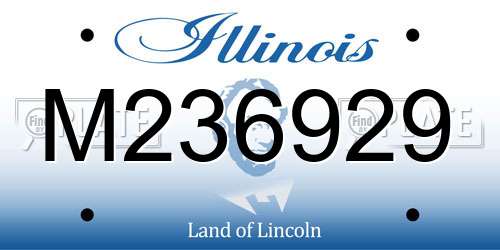 M236929 Illinois License Plate