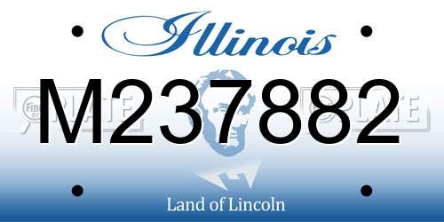 M237882 Illinois License Plate