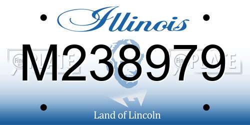 M238979 Illinois License Plate
