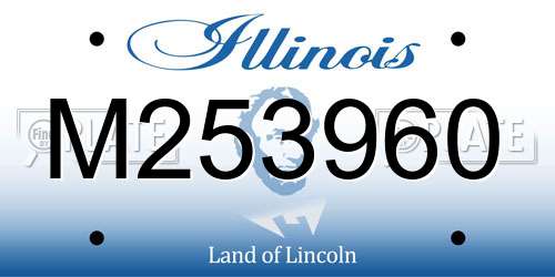 M253960 Illinois License Plate