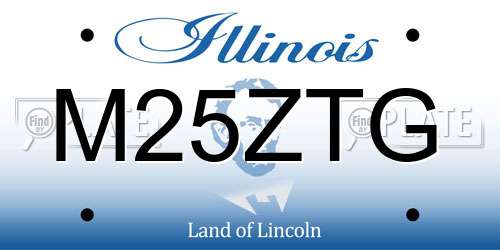 M25ZTG Illinois License Plate