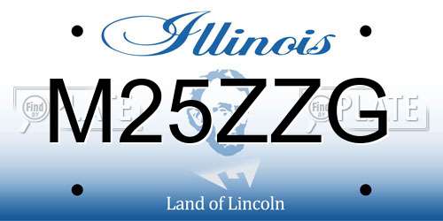 M25ZZG Illinois License Plate