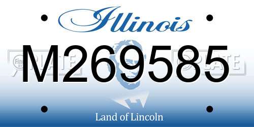M269585 Illinois License Plate