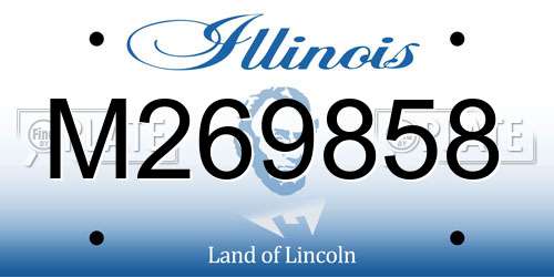 M269858 Illinois License Plate