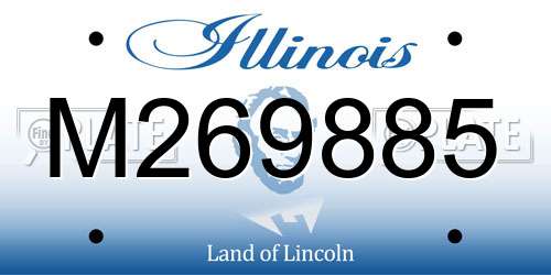 M269885 Illinois License Plate