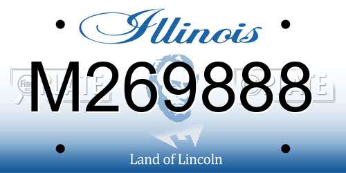 M269888 Illinois License Plate