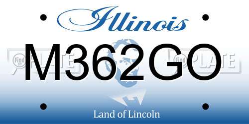 M362GO Illinois License Plate