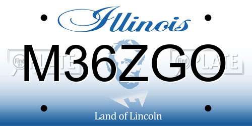 M36ZGO Illinois License Plate