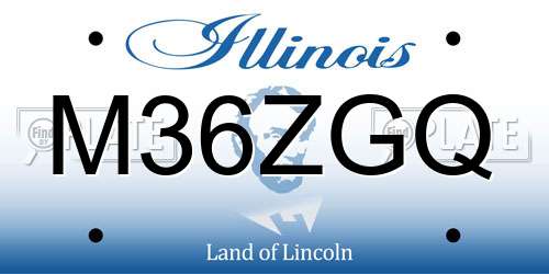 M36ZGQ Illinois License Plate