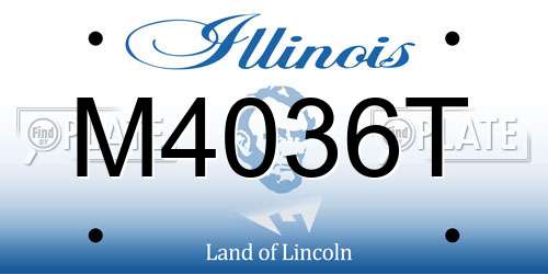 M4036T Illinois License Plate