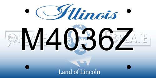 M4036Z Illinois License Plate