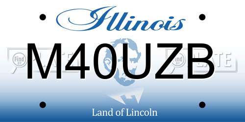 M40UZB Illinois License Plate