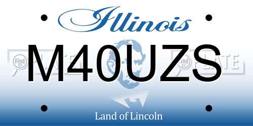 M40UZS Illinois License Plate