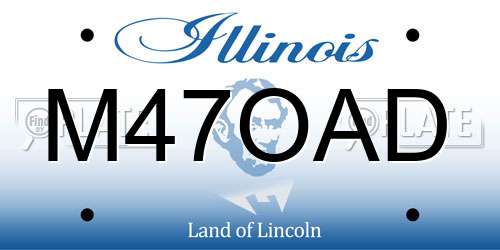 M47OAD Illinois License Plate