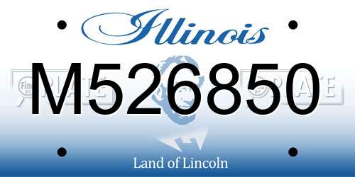 M526850 Illinois License Plate