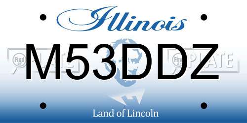 M53DDZ Illinois License Plate