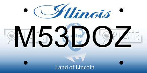 M53DOZ Illinois License Plate
