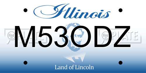 M53ODZ Illinois License Plate