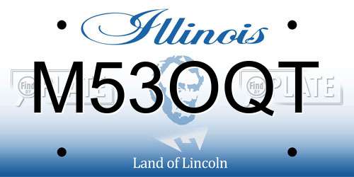 M53OQT Illinois License Plate