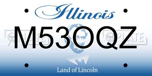 M53OQZ Illinois License Plate