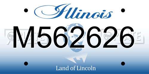 M562626 Illinois License Plate