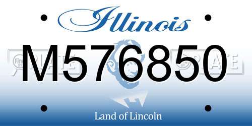 M576850 Illinois License Plate