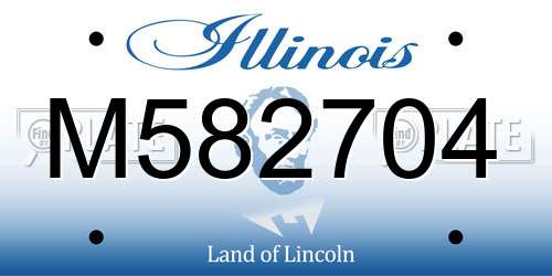 M582704 Illinois License Plate