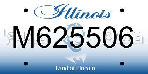 M625506 Illinois License Plate