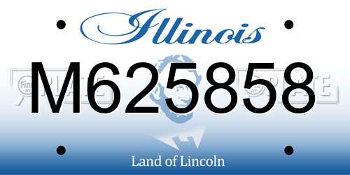 M625858 Illinois License Plate