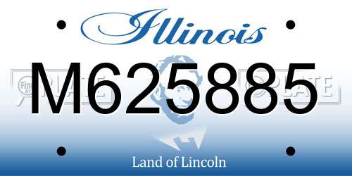 M625885 Illinois License Plate