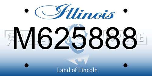 M625888 Illinois License Plate
