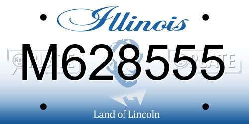 M628555 Illinois License Plate