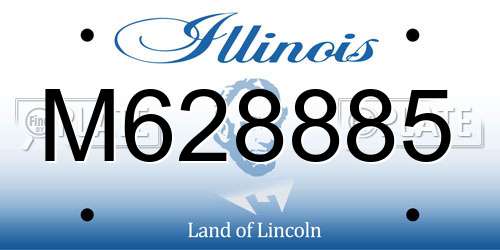 M628885 Illinois License Plate