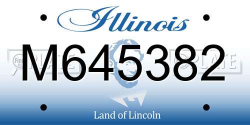 M645382 Illinois License Plate