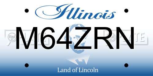 M64ZRN Illinois License Plate