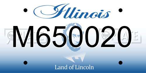 M650020 Illinois License Plate