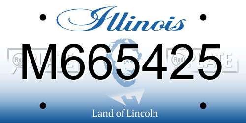 M665425 Illinois License Plate
